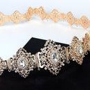 Sunspicems Moroccan Caftan Belt for Women Wedding Dress Body Jewelry Gold Color Metal Waist Chain Adjustable Length Bride Gift