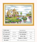 悠闲小屋风景图案 11CT 14CT 十字绣套装 DIY 十字绣工具包 刺绣针线活 家居装饰