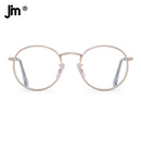 JM Round Blue Light Blocking Reading Glasses Men Women Spring Hinge Metal Frame Vintage Magnifier Diopter Presbyopic