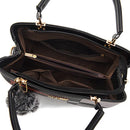 Luxury Plaid Handbag Women Hairball PU Leather Shoulder Bag Large Capacity Crossbody Bag Brand Handle Bag Shopping Lady Tote sac