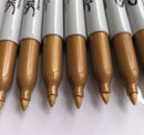Sharpie 39100 Paint Markers 1MM Oil Permanent Marker Copper Silver Gold Pen Paint Pen for Black Gift Card Metal, Plastic, Glass