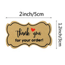 50-250pcs Kraft Thank You For Your Order Sticker Heart Thanks For Shopping Small Shop Local Gift Packaging Sticker 3*5cm