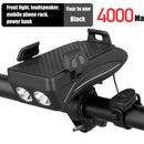 4in1 Bicycle Light USB Charging Lighting Cycling Phone Holders & LED Headlight Horn Bell MTB Power Bank for Bike Accessories