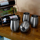 4PCS Stainless Steel Stemless Wine Glasses Kitchen Bar Unbreakable Metal Drink Cups For Indoor & Outdoor Picnics Camping