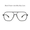 HDCRAFTER Metal Oversized Computer Eye Glasses Anti-Blue Rays Photochromic Lenses Eyeglasses Frame For Women Men Oculos de grau