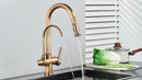 The Twofold Tap | Rozin 2-in-1 Filtered Kitchen Faucet in Antique Brass