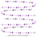 11Ft Lavender Purple White Paper Love Heart Garlands Wall Hanging Banner Decorations For Wedding Sweet Birthday Bridal Shower