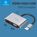 Hagibis USB 3.0 转 HDMI 兼容 VGA 适配器 1080P 多显示器 2 合 1 USB 转 HDMI 兼容转换器，适用于 Windows 7/8/10 操作系统