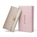 FOXER Women Split Leather Long Wallet Best Gift Female Clutch Bag Credit Card Holder Lady Luxury Coin Purse Fashion Evening Bags