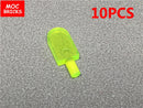 MOC Bricks Food Cookie Bone Pretzel Bagel Biscuits Waffle Chips Hot Dog Bread Pizza Milk Educational Building Blocks Kids Toys