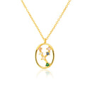 ANDYWEN 100% 925 Sterling Silver Spring Rainbow CZ Zodiacs Pendant Necklace 2021 Wedding Jewelry Fine Rock Punk Ovals Crystal