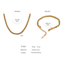 Yhpup Stainless Steel Chain Jewelry Set Statement Golden Metal 18 K PVD Plated Necklace Bracelet Set Waterproof Bijoux Femme