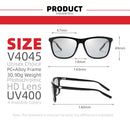 Color Change Grey Frame Photochromic Polarized Sunglasses Men Square Classic Chameleon Glaases Transition Lens Eyewear