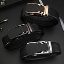 CEXIKA Men Automatic Buckle Belt Custom Engraved Name Logo Genuine Leather Waist Belts for Jeans Father's Day Personalized Gift