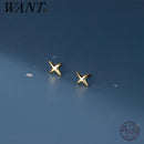 WANTME 925 Sterling Silver Minimalism Fashion Light Star Mini Small Stud Earrings Cute Teen Ear Bone Piercing Jewelry Accessorie