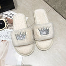 Slippers Women 2022 Womens Fur Slippers Winter Shoes Big Size Home Slipper Plush Pantufa Women Indoor Warm Fluffy Cotton Shoes
