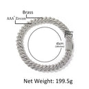 UWIN 20mm Miami Prong Cuban Chain Necklace 3 Rows Micro Pave Iced Out Round Cubic Zirconia Link Fashion Hip Hop Jewelry for Gift