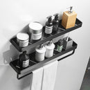 Black / White Bathroom Shelf Shampoo Holder Kitchen Storage Rack Bathroom Hardware Space Aluminum Shower Room Accessory