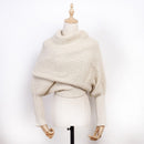 Europe and American style new winter wool scarves for men and women with sleeves knitted scarf thick warm high-end fashion