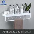 Black / White Bathroom Shelf Shampoo Holder Kitchen Storage Rack Bathroom Hardware Space Aluminum Shower Room Accessory