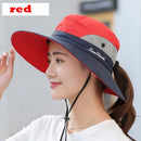 K106 Women's Bucket Hat Panama 2021Fashion Sun Visor Breathable Fisherman Protection Hat Ponytail Cap Summer Hats Beach Sun Hats