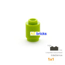 50pcs/lot DIY Blocks Building Bricks Cylindrical Educational Assemblage Construction Toys for Children Size Compatible Brand