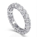 2023 New Arrivals Luxury Princess Emerald Cut 925 Sterling Silver Eternity Band Ring for Wedding Women Party Gift Jewelry