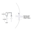 Stainless Steel Earring with Cross Charm for Guys Unisex Jewelry