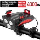 4in1 Bicycle Light USB Charging Lighting Cycling Phone Holders & LED Headlight Horn Bell MTB Power Bank for Bike Accessories