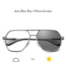 HDCRAFTER Metal Oversized Computer Eye Glasses Anti-Blue Rays Photochromic Lenses Eyeglasses Frame For Women Men Oculos de grau