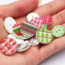 50pcs 15/20/25mm Christmas Wooden Buttons Round Painted Sewing Button For Clothing Decoration Scrapbook Diy Sewing Accessories