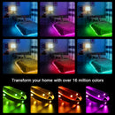 LED灯条，超长RGB 5050 LED灯带，带遥控器，彩色变换灯带，带12V电源适配器，适用于卧室