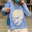 Darlingaga 原宿骷髅印花Y2K宽松秋冬毛衣女套头衫休闲针织衫2023韩版毛衣新款