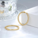 ORSA JEWELS 2019银色高度抛光圈形耳环镶嵌AAA奥地利锆石，适合婚庆派对首饰OE137