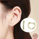 WOSTU Hot Sale 925 Sterling Silver & Gold Color Small Circle Hoop Earrings For Women Birthday Simple Noble Jewelry Gift CQE498