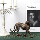 Ornaments For Home Statue Figurine Sculpture Home Office Table Desktop Decor Leopard Gold Golden Cheetah Handmade Decorative