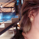 Luxury Brand Gold Color Star Earrings for Women 2021 New Fashion Crystal Pearl Geometric Dangle Earrings Female Wedding Jewelry