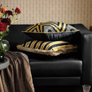 DUNXDECO Cushion Cover Decorative Pillow Case European Luxury Art Gold Yellow Bee Print Velvet Soft Coussin Sofa Chair Cushion