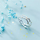 Sole Memory Creative Double Tree Branch Fresh Cute Sweet Art Silver Color Female Resizable Opening Rings SRI344