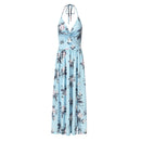 Customizable Duzeala Womens Summer Boho Maxi Long Dress Evening Party Beach Dresses Sundress Floral Halter Dress Summer 2021