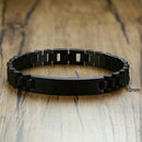 Vnox Gold Tone Stainless Steel Mens ID Bracelets Free Engraving Laser Name Date Customize Gift