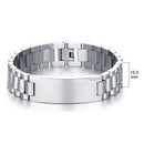 Vnox Gold Tone Stainless Steel Mens ID Bracelets Free Engraving Laser Name Date Customize Gift