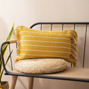 Cushion cover Tassels pillow cover Mustard Ivory Black Cotton Woven Stripe for Home decoration Sofa Bed 45x45cm/30x50cm/50x50cm