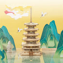 Robotime Rolife 275pcs DIY 3D Five-storied Pagoda Wooden Puzzle Game Assembly Constructor Toy Gift for Children Teen Adult TGN02