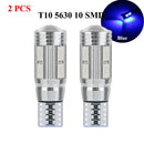 2个 T10 W5W 194 LED 灯泡 车用LED信号灯 解码 无错误 12V 10SMD 6500K 白光 示宽灯 行李箱牌照灯