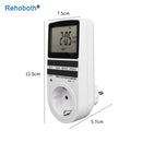 EU Electronic Digital Timer Switch US FR BR Plug Kitchen Timer Socket Outlet 230V 110V 7 Day 12/24 Hour Programmable Timing