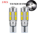 2个 T10 W5W 194 LED 灯泡 车用LED信号灯 解码 无错误 12V 10SMD 6500K 白光 示宽灯 行李箱牌照灯