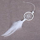 Mini Dream Catcher Car Pure White Feather Wind Chimes Wall Hanging Decor Romantic Home Ornament