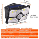 4Sided 40LEDs PIR Motion Sensor Sunlight control Solar Energy Street lamp Yard Path Home Garden Solar Power Induction Wall Light