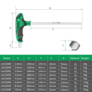 LAOA T-shaped hexagon Screwdriver S2 Hex Screwdrivers set 2.5/3/4/5/6/8mm 58HRC Socket Screw Wrench Flat Ball Head Spanner